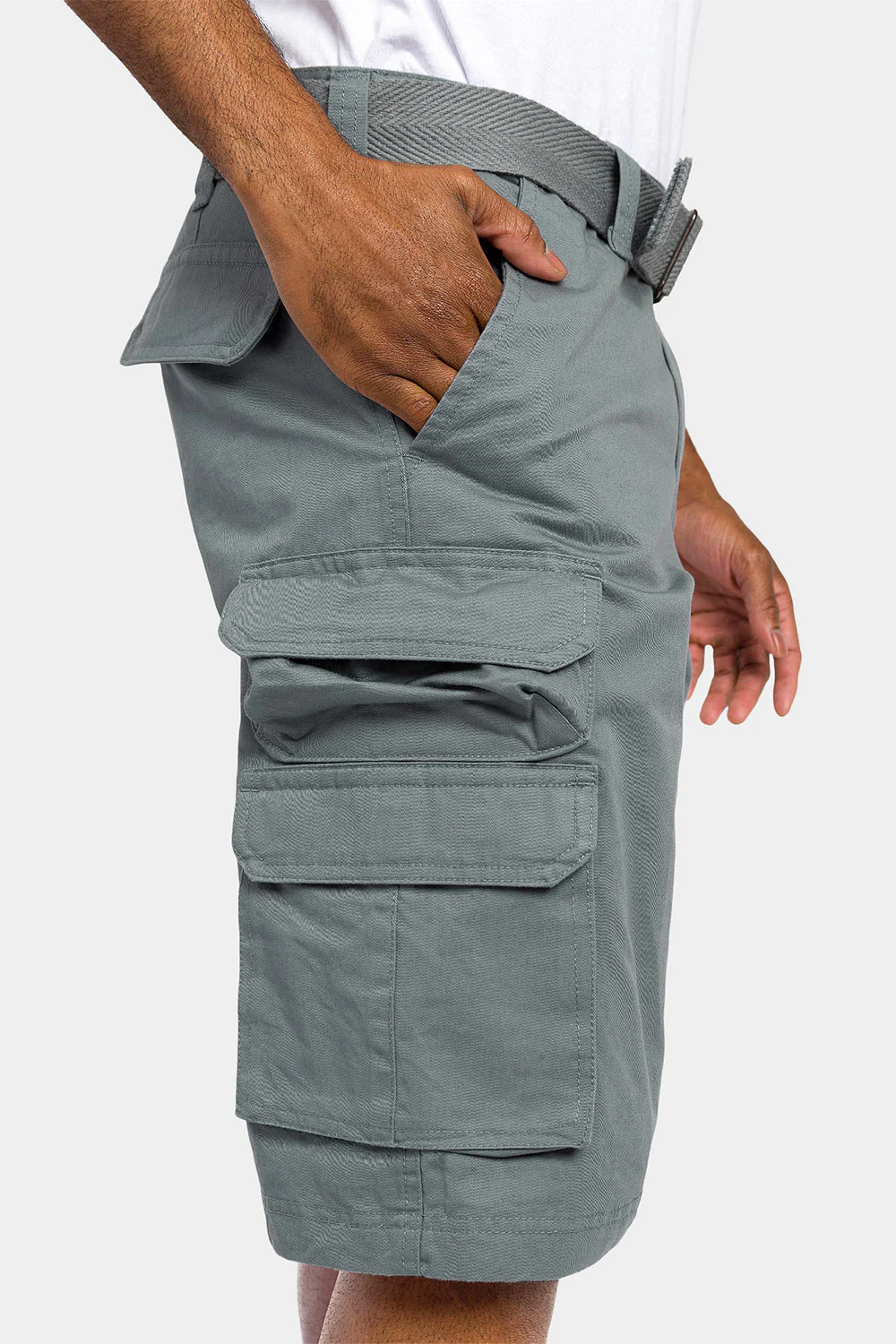 Essential Solid Relaxed Fit Chino Cargo Shorts - Image 6
