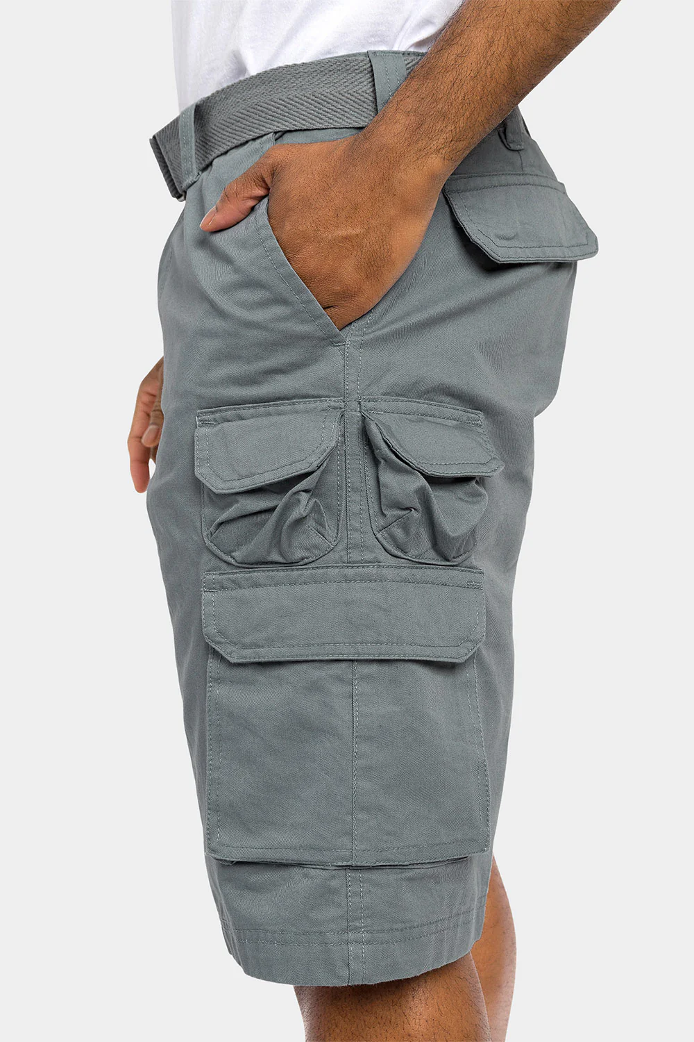 Essential Solid Relaxed Fit Chino Cargo Shorts - Image 7