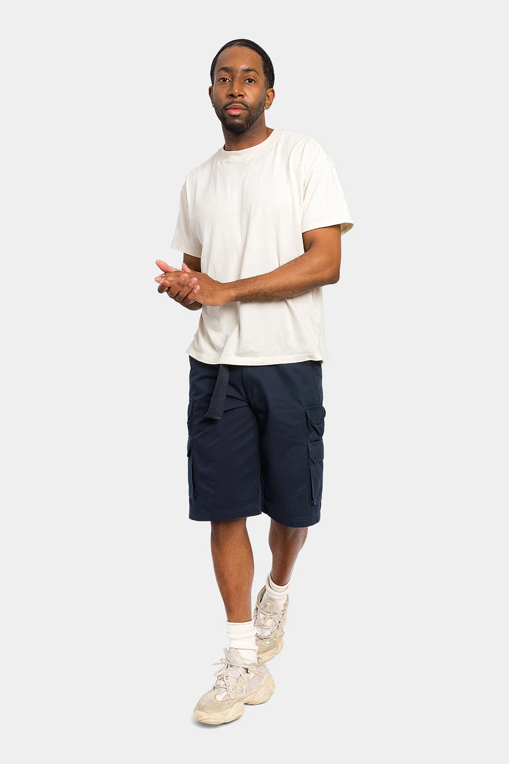 Essential Solid Relaxed Fit Chino Cargo Shorts - Image 15