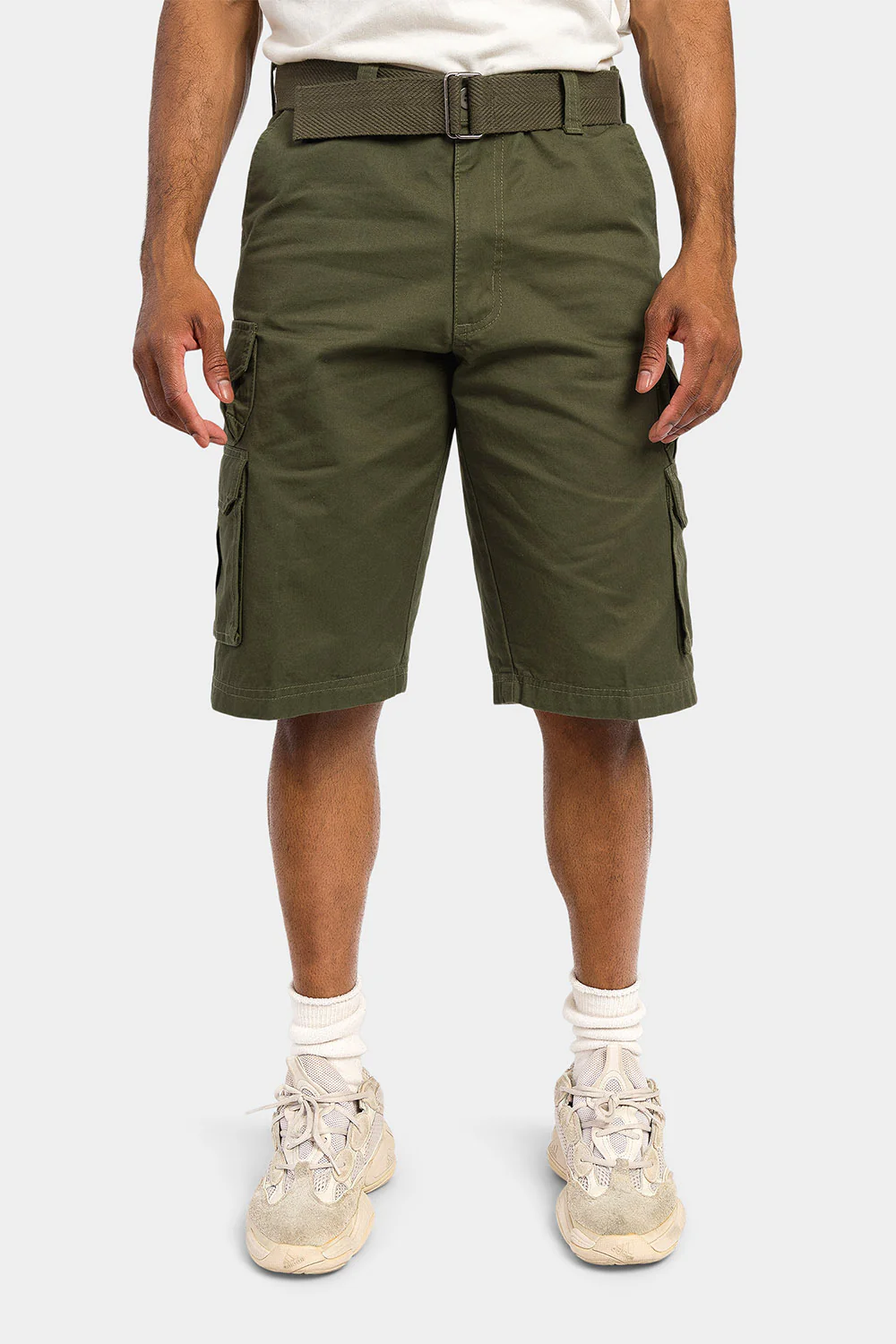 Essential Solid Relaxed Fit Chino Cargo Shorts - Image 31
