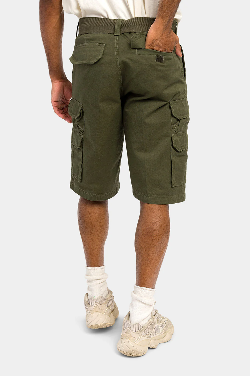 Essential Solid Relaxed Fit Chino Cargo Shorts - Image 33