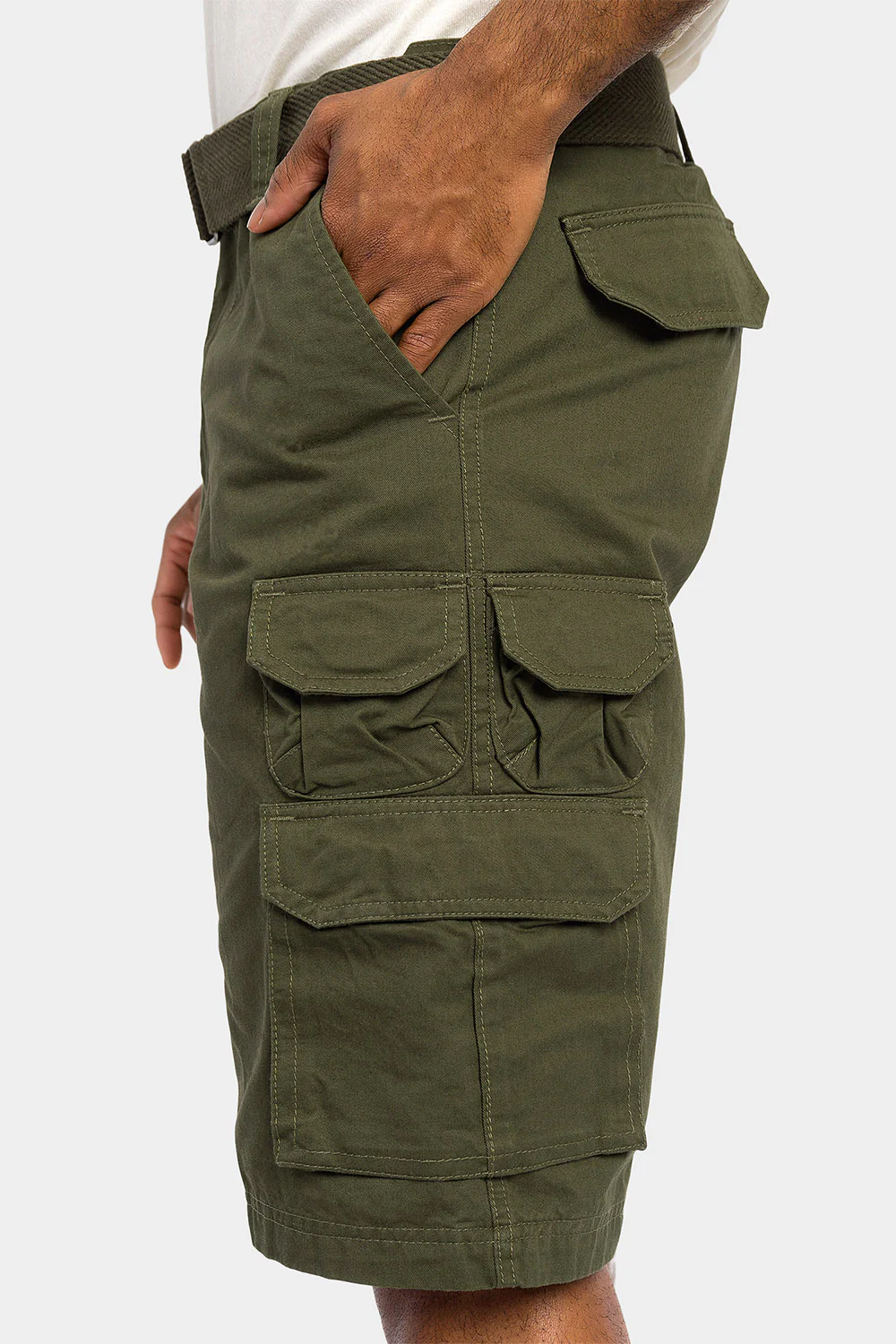 Essential Solid Relaxed Fit Chino Cargo Shorts - Image 36