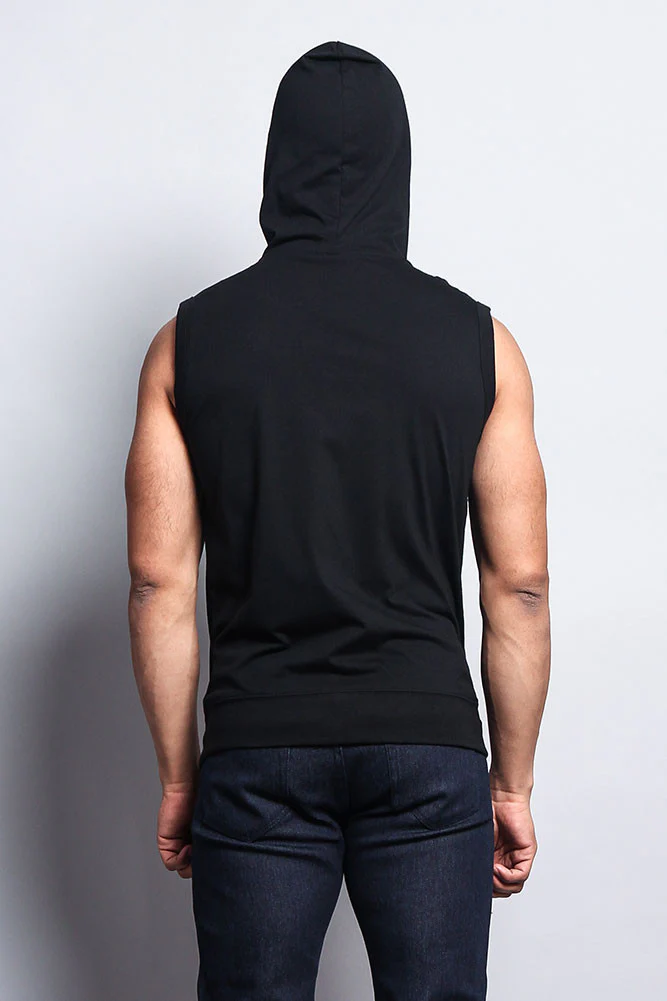 Eyelet Sleeveless Contrast Hoodie - Image 13