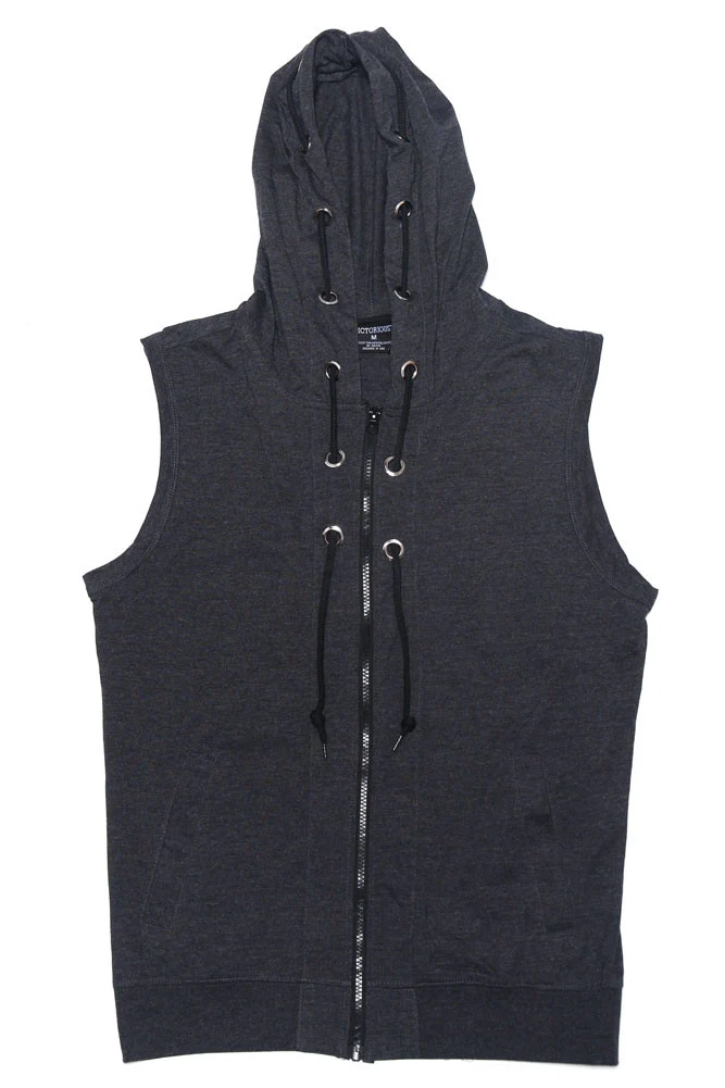 Eyelet Sleeveless Contrast Hoodie - Image 23