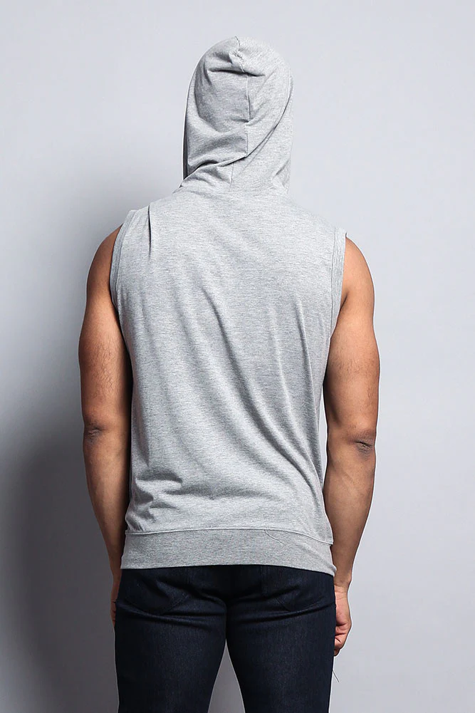 Eyelet Sleeveless Contrast Hoodie - Image 28