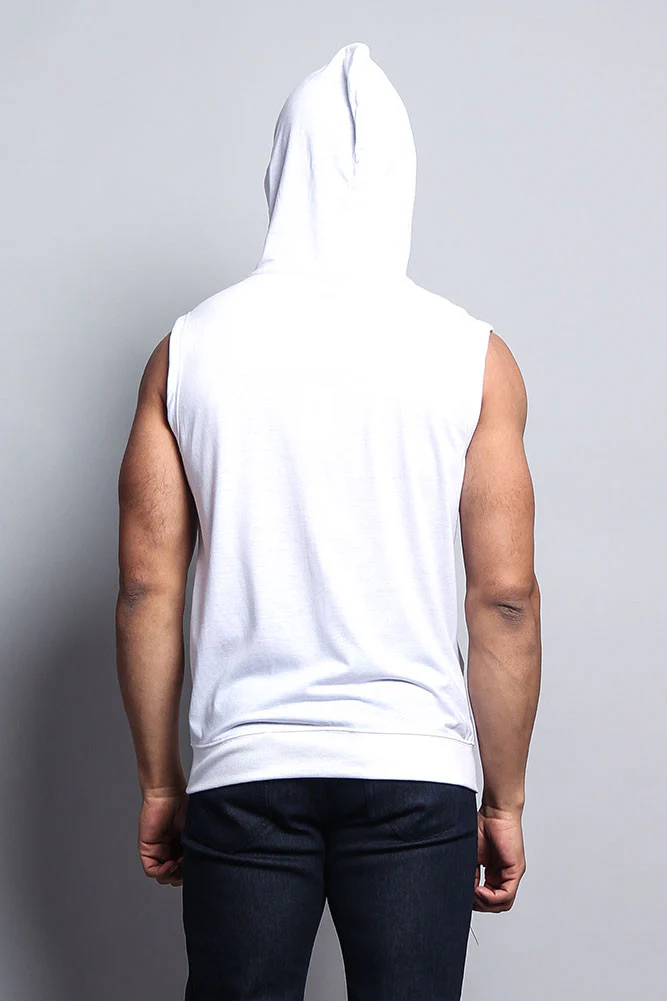 Eyelet Sleeveless Contrast Hoodie - Image 33