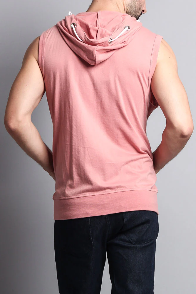 Eyelet Sleeveless Contrast Hoodie - Image 39