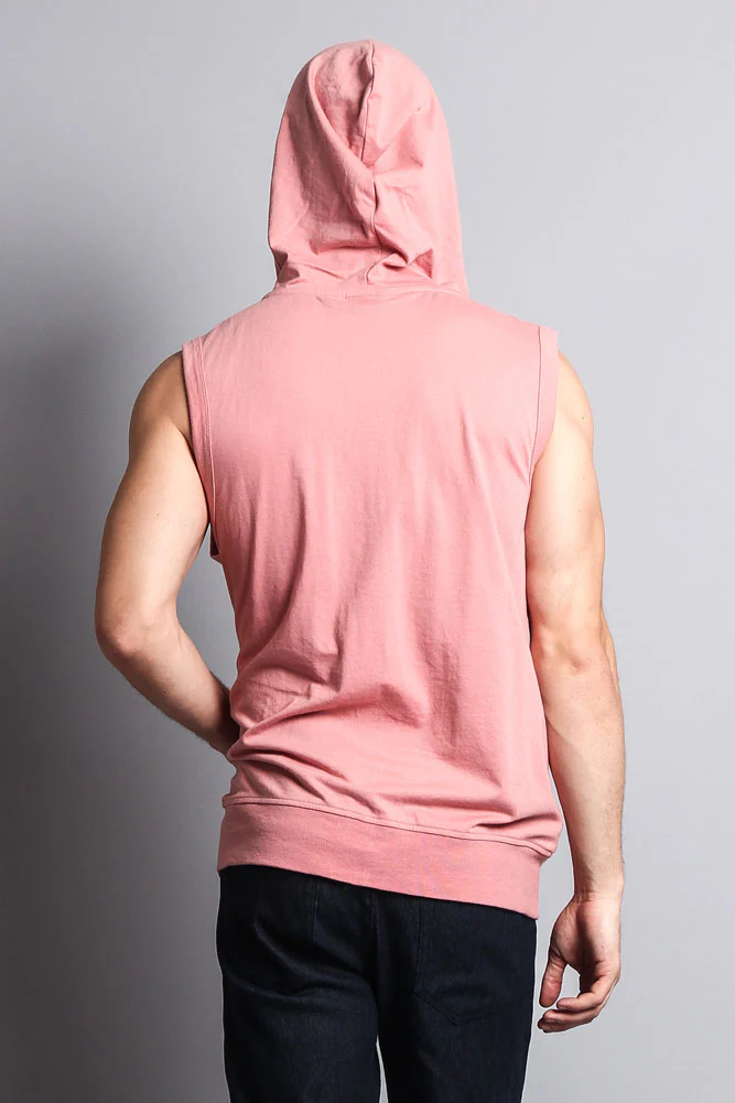 Eyelet Sleeveless Contrast Hoodie - Image 42