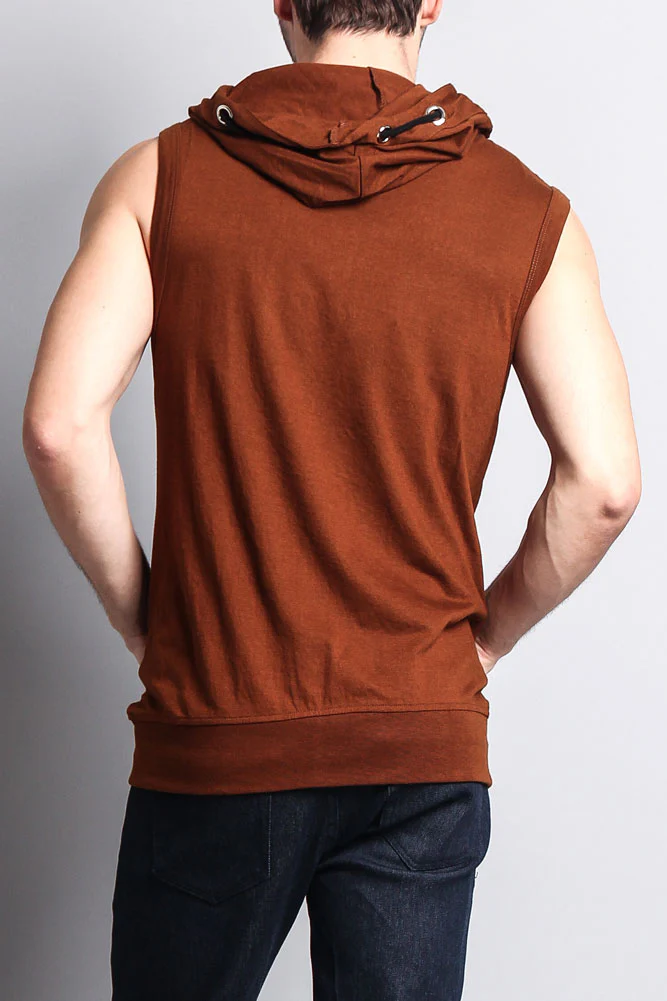 Eyelet Sleeveless Contrast Hoodie - Image 46
