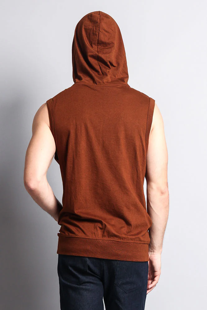 Eyelet Sleeveless Contrast Hoodie - Image 49