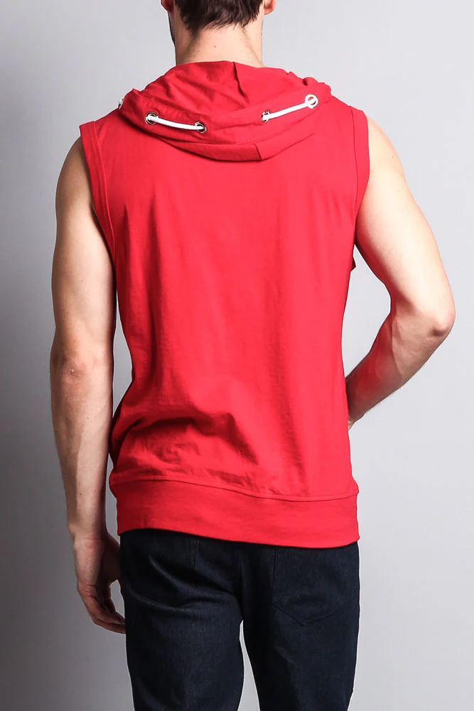 Eyelet Sleeveless Contrast Hoodie - Image 67