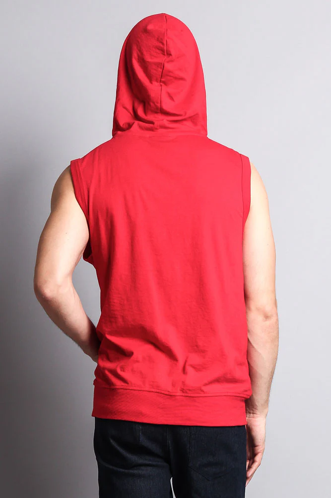 Eyelet Sleeveless Contrast Hoodie - Image 70