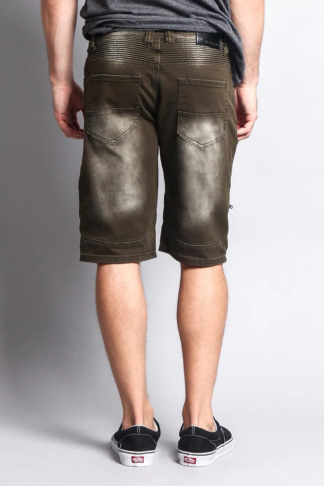 Faded Zipper Front Biker Shorts - Image 13