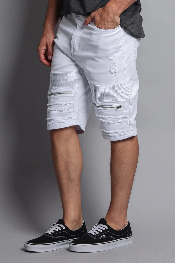 Faded Zipper Front Biker Shorts - Image 22