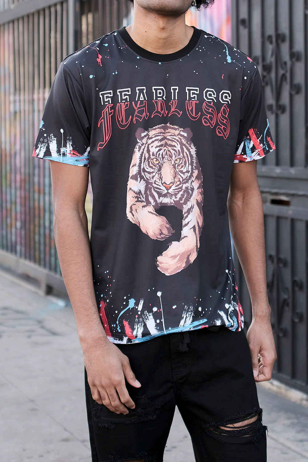 Fearless Tiger Graffiti T-Shirt - Image 13