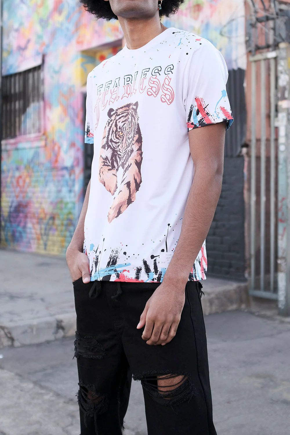 Fearless Tiger Graffiti T-Shirt - Image 17