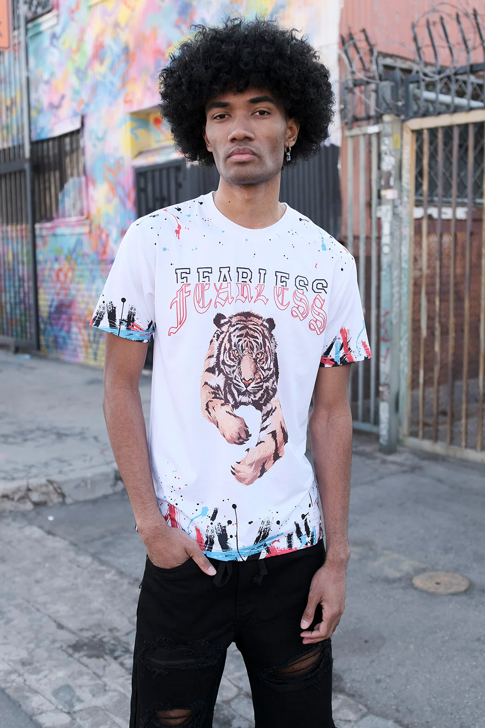 Fearless Tiger Graffiti T-Shirt - Image 18
