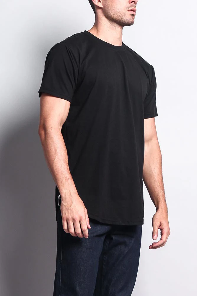 Fishtail Long Length Curved Hem T-Shirt - Image 6