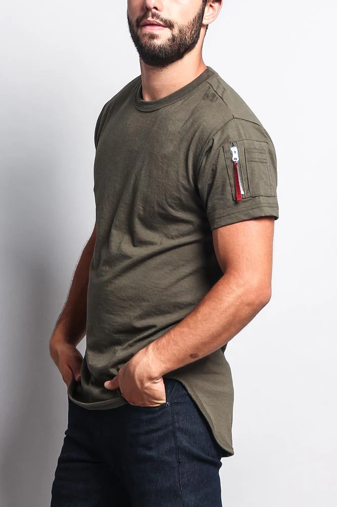Flight MA-1 Long Length Curved Hem T-Shirt - Image 22