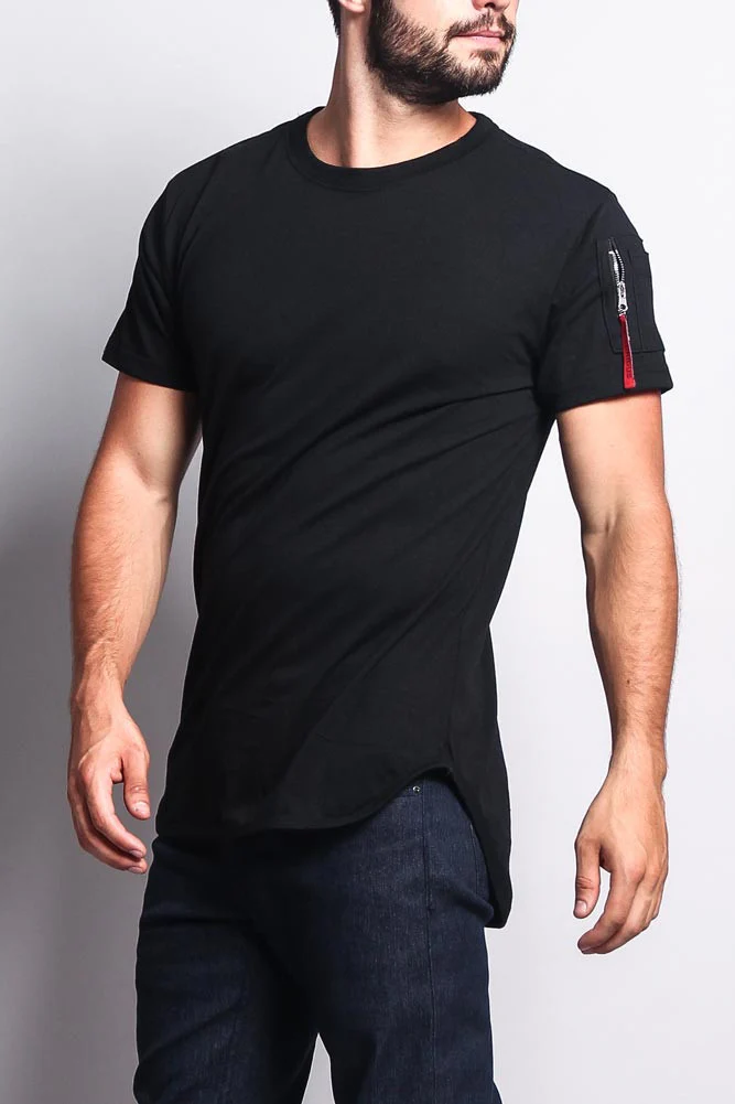 Flight MA-1 Long Length Curved Hem T-Shirt - Image 3