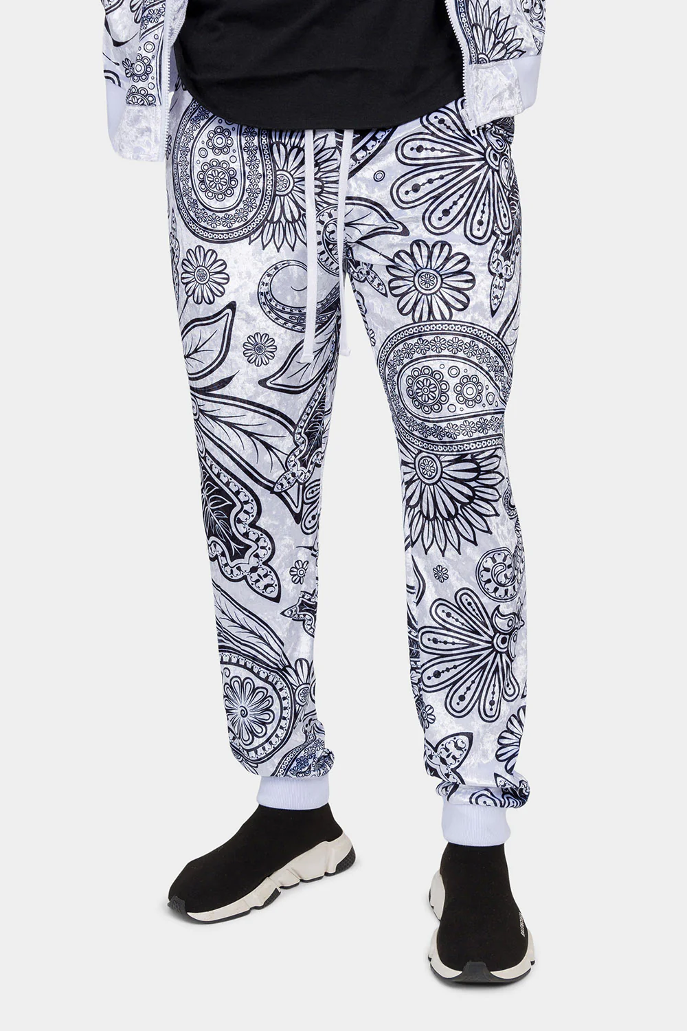 Floral Paisley Velvet Velour Track Suit - Image 12