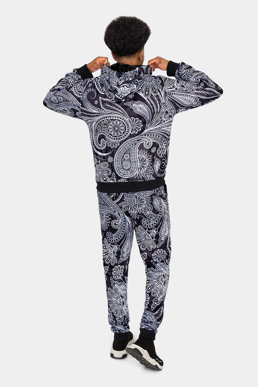 Floral Paisley Velvet Velour Track Suit - Image 3