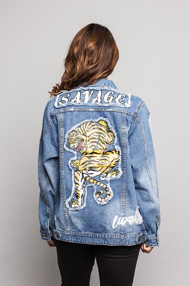 Good Times Savage Tiger Denim Jean Jacket - Image 9