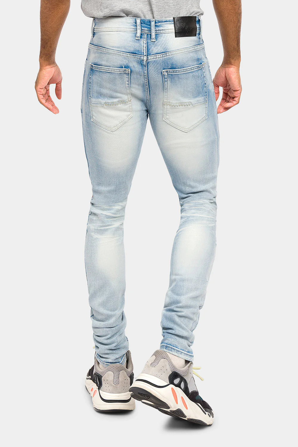 Graffiti Faded Washed Denim Jeans - Image 3