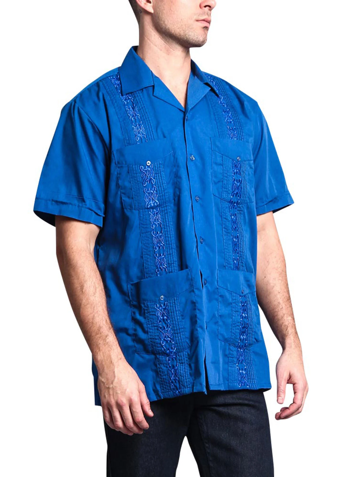 Guayabera Embroidered Pleated Cuban Shirt - Image 11