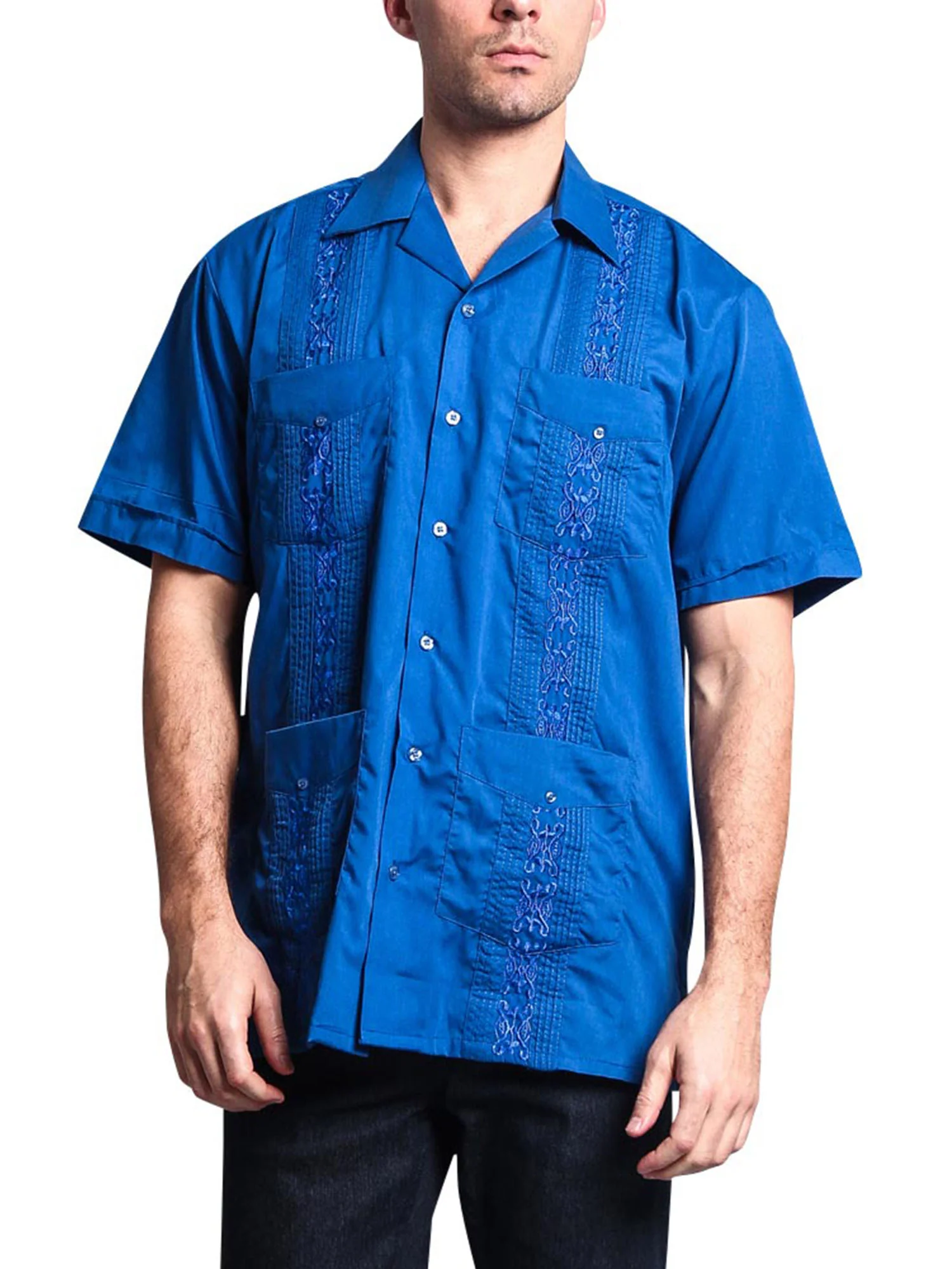Guayabera Embroidered Pleated Cuban Shirt - Image 12