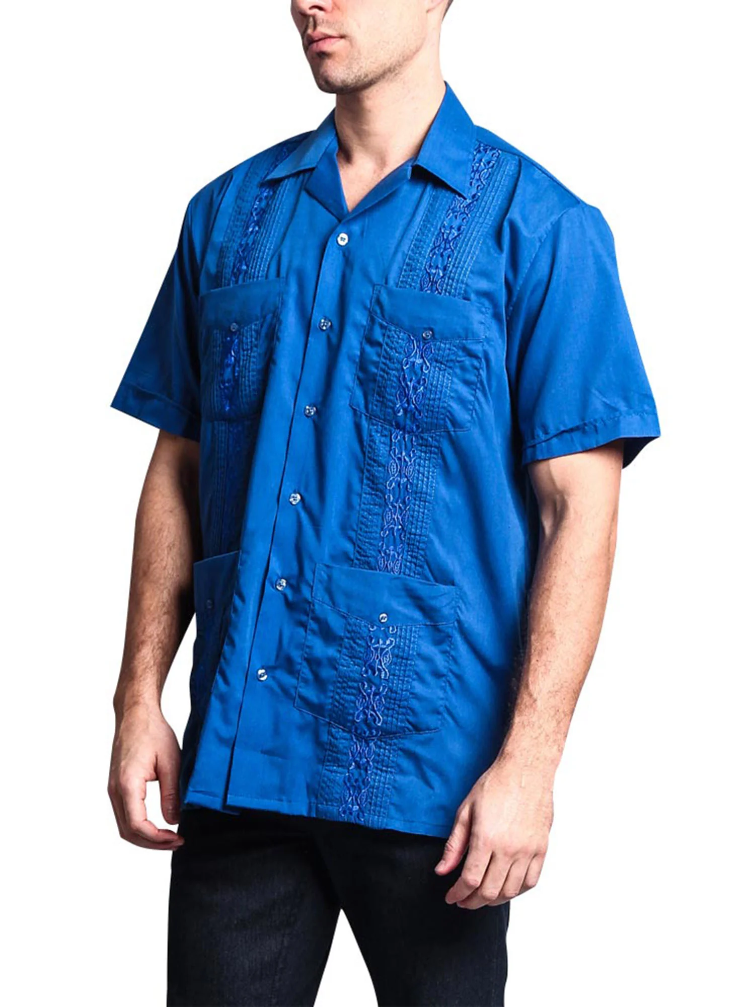Guayabera Embroidered Pleated Cuban Shirt - Image 13
