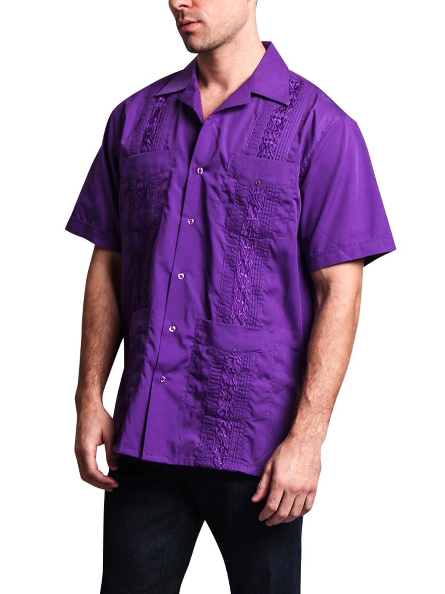 Guayabera Embroidered Pleated Cuban Shirt - Image 16