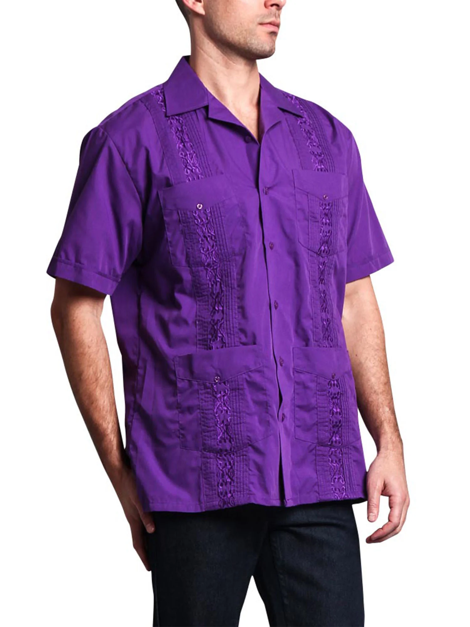 Guayabera Embroidered Pleated Cuban Shirt - Image 18