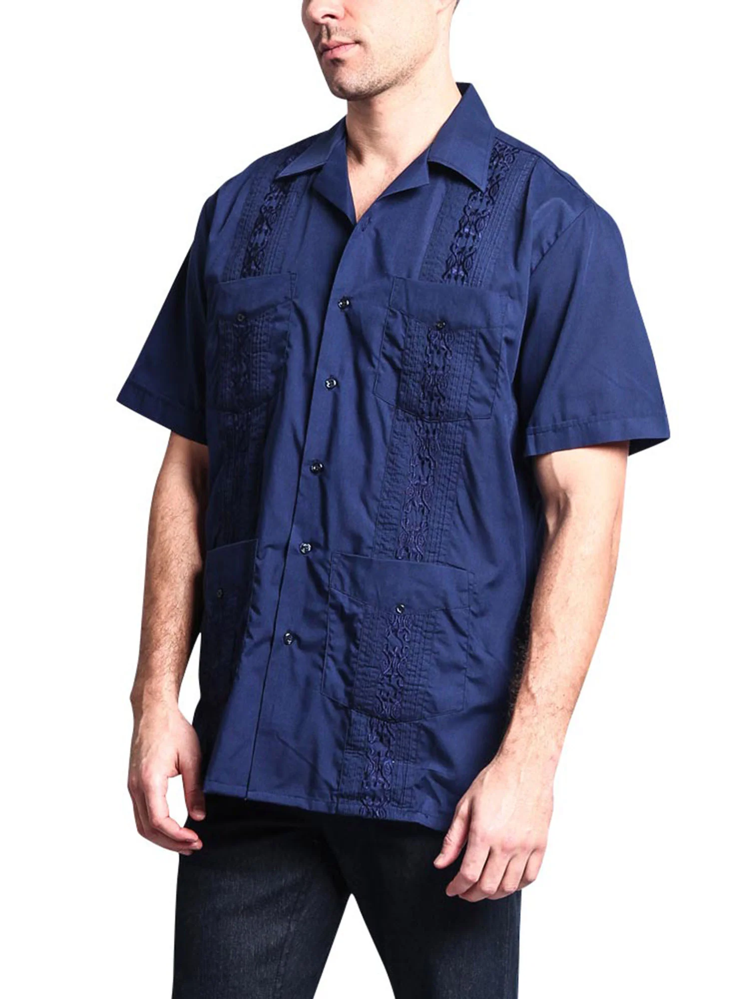 Guayabera Embroidered Pleated Cuban Shirt - Image 22