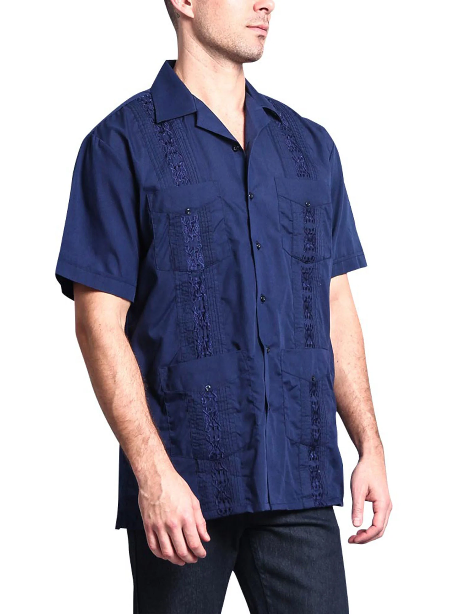 Guayabera Embroidered Pleated Cuban Shirt - Image 23