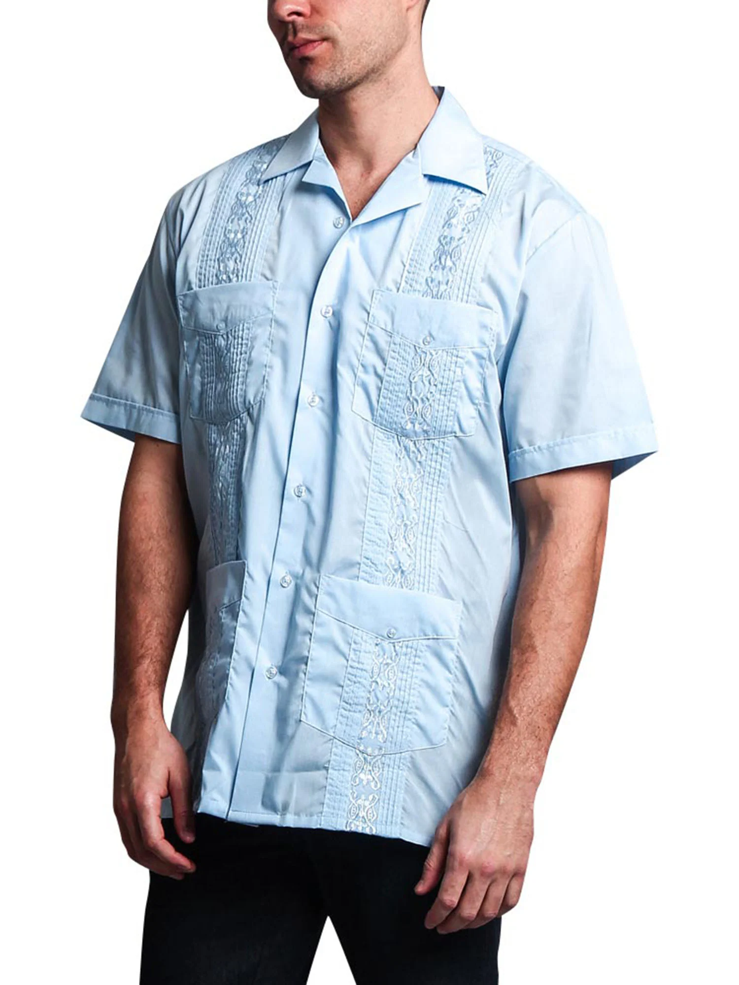 Guayabera Embroidered Pleated Cuban Shirt - Image 27