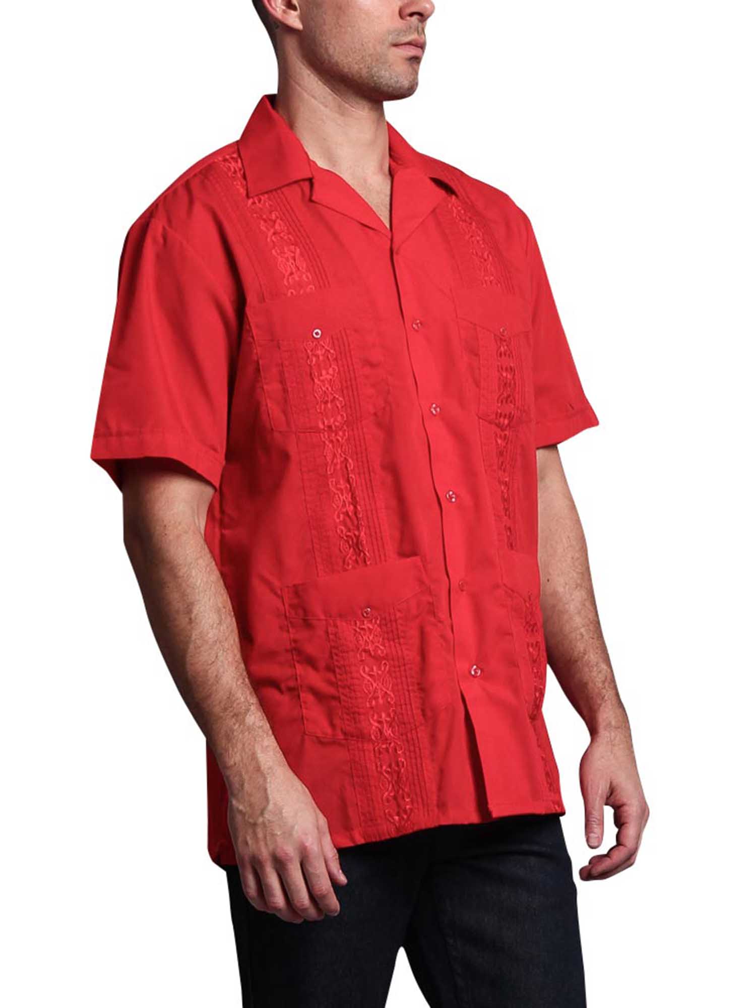 Guayabera Embroidered Pleated Cuban Shirt - Image 3