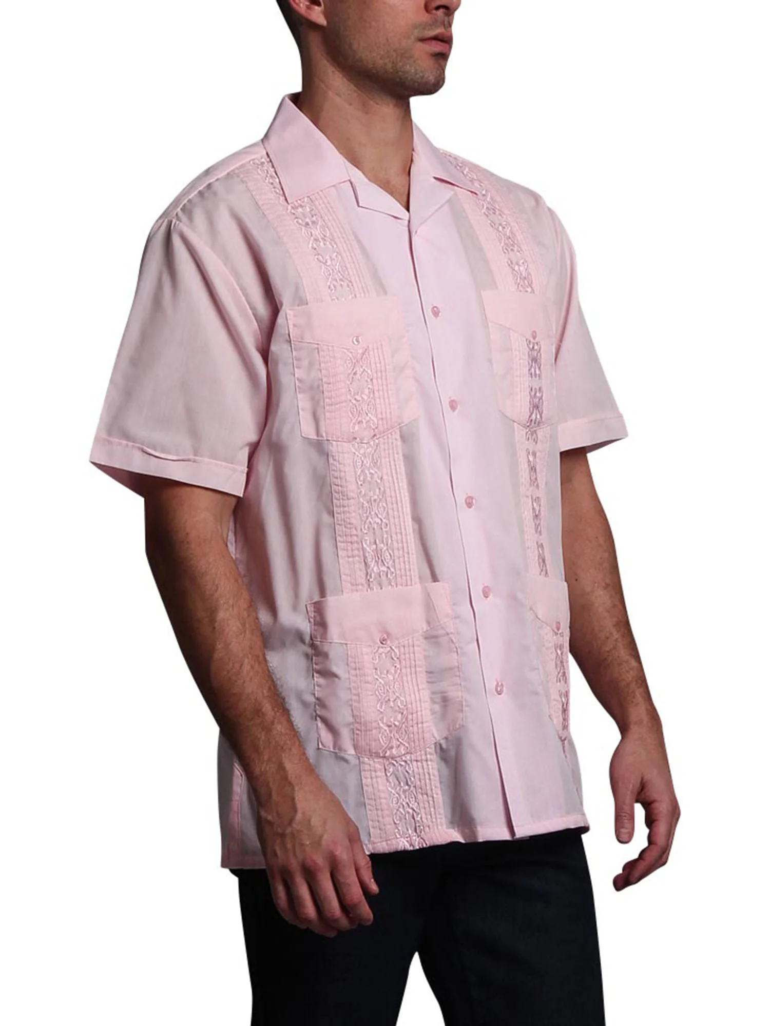 Guayabera Embroidered Pleated Cuban Shirt - Image 32