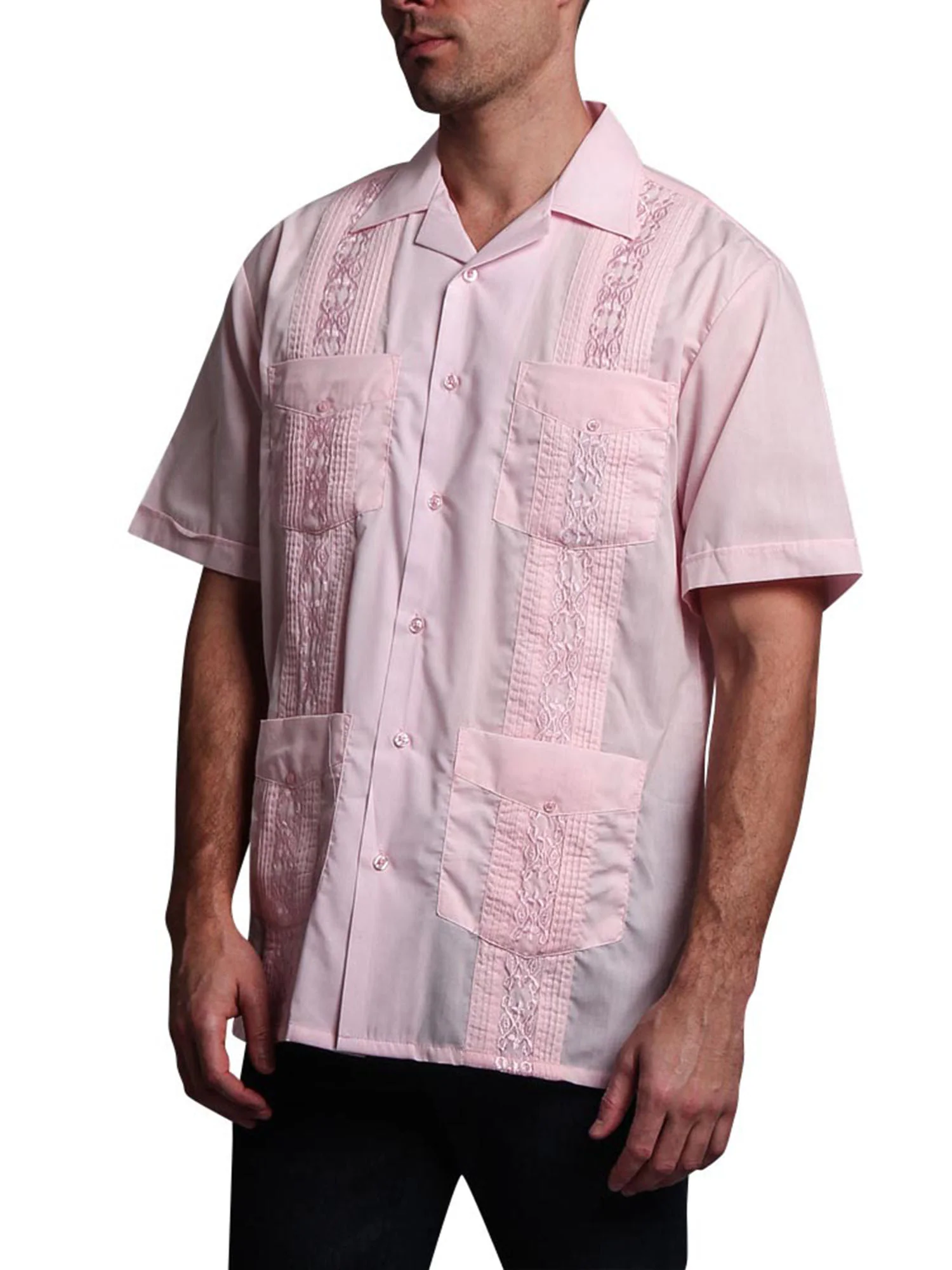 Guayabera Embroidered Pleated Cuban Shirt - Image 34