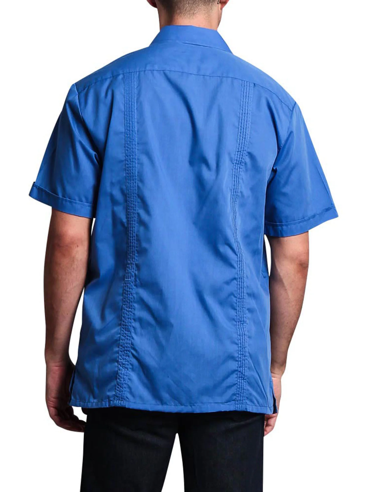 Guayabera Embroidered Pleated Cuban Shirt - Image 46