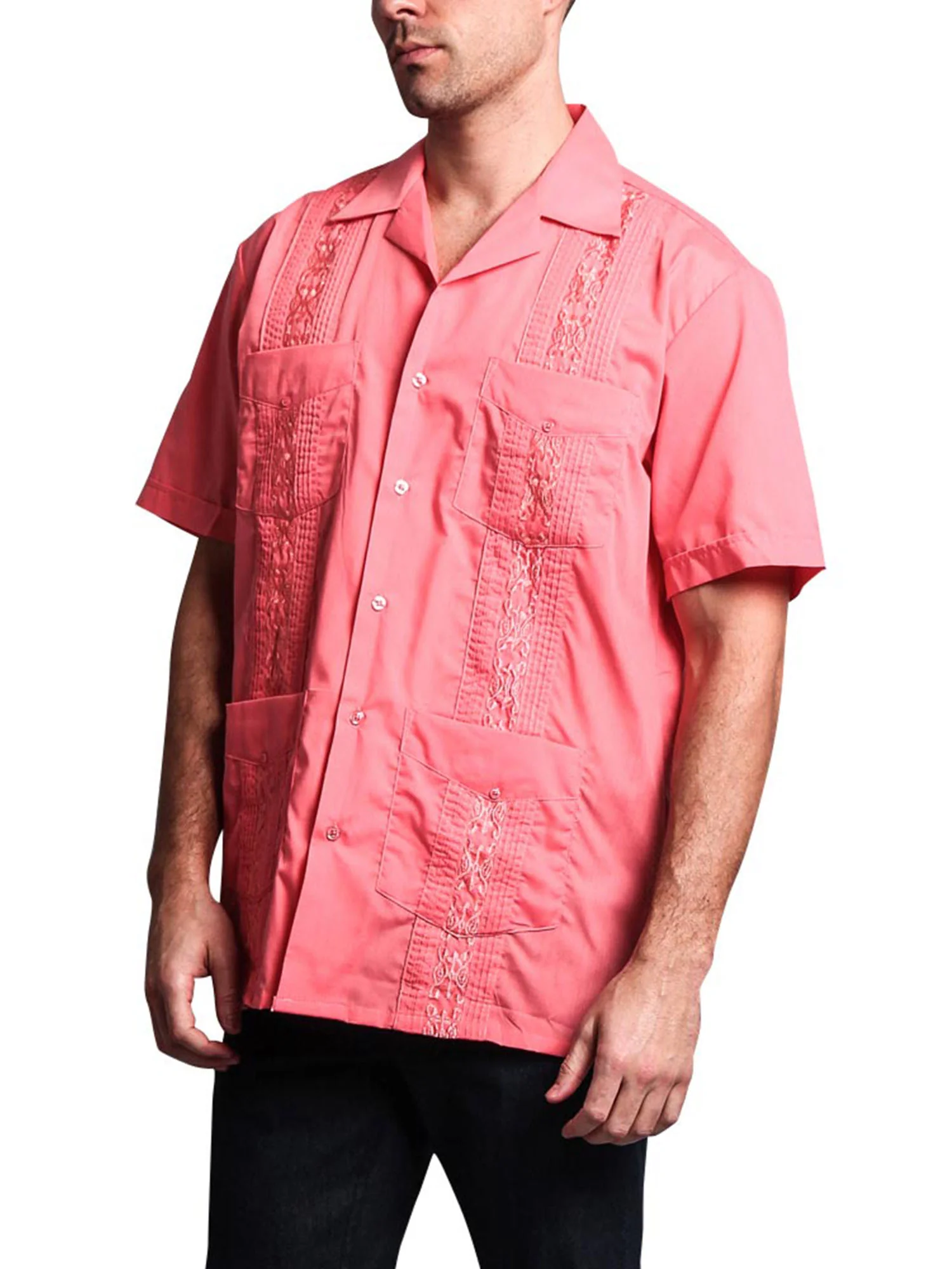 Guayabera Embroidered Pleated Cuban Shirt - Image 51