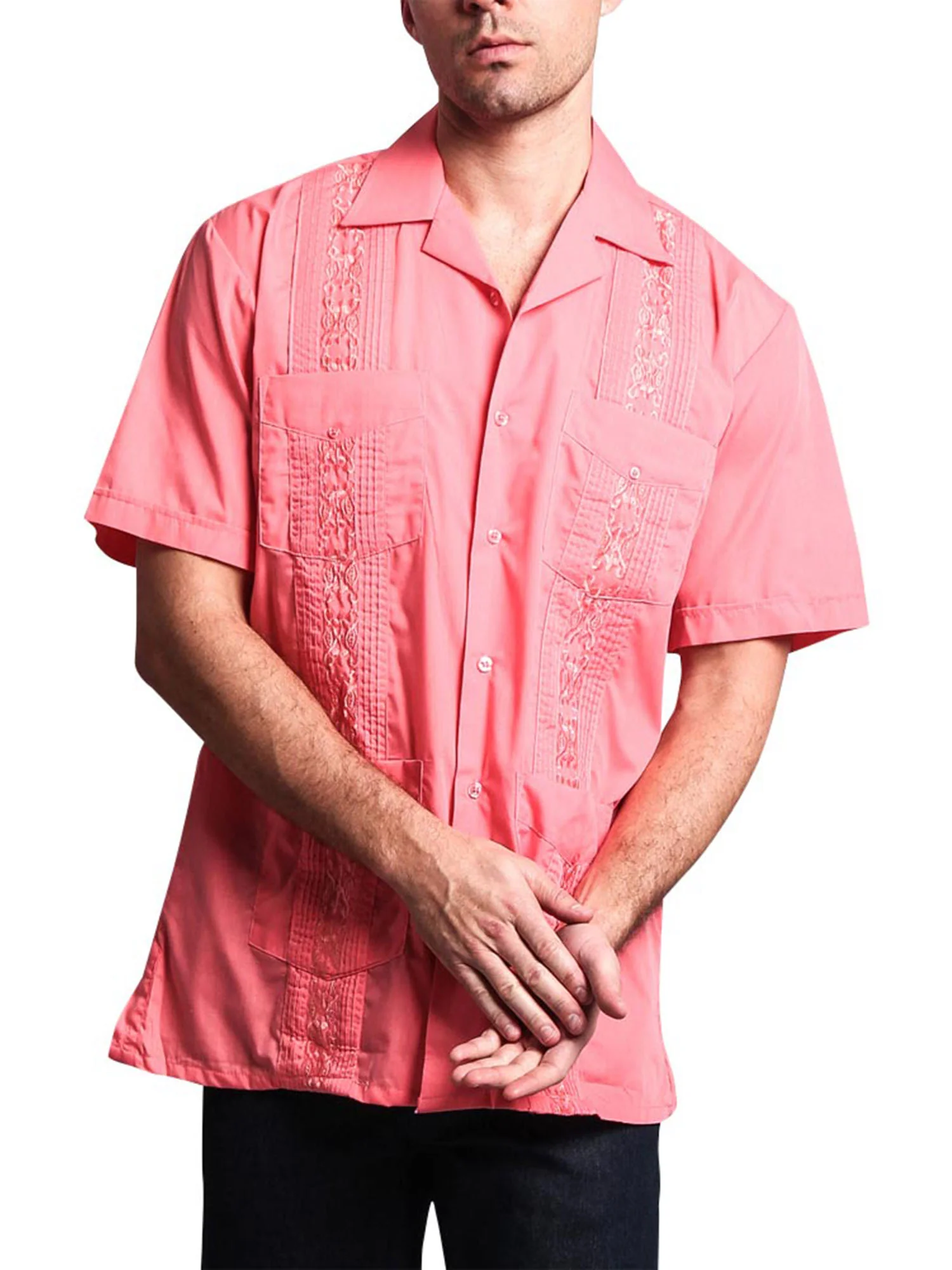 Guayabera Embroidered Pleated Cuban Shirt - Image 52
