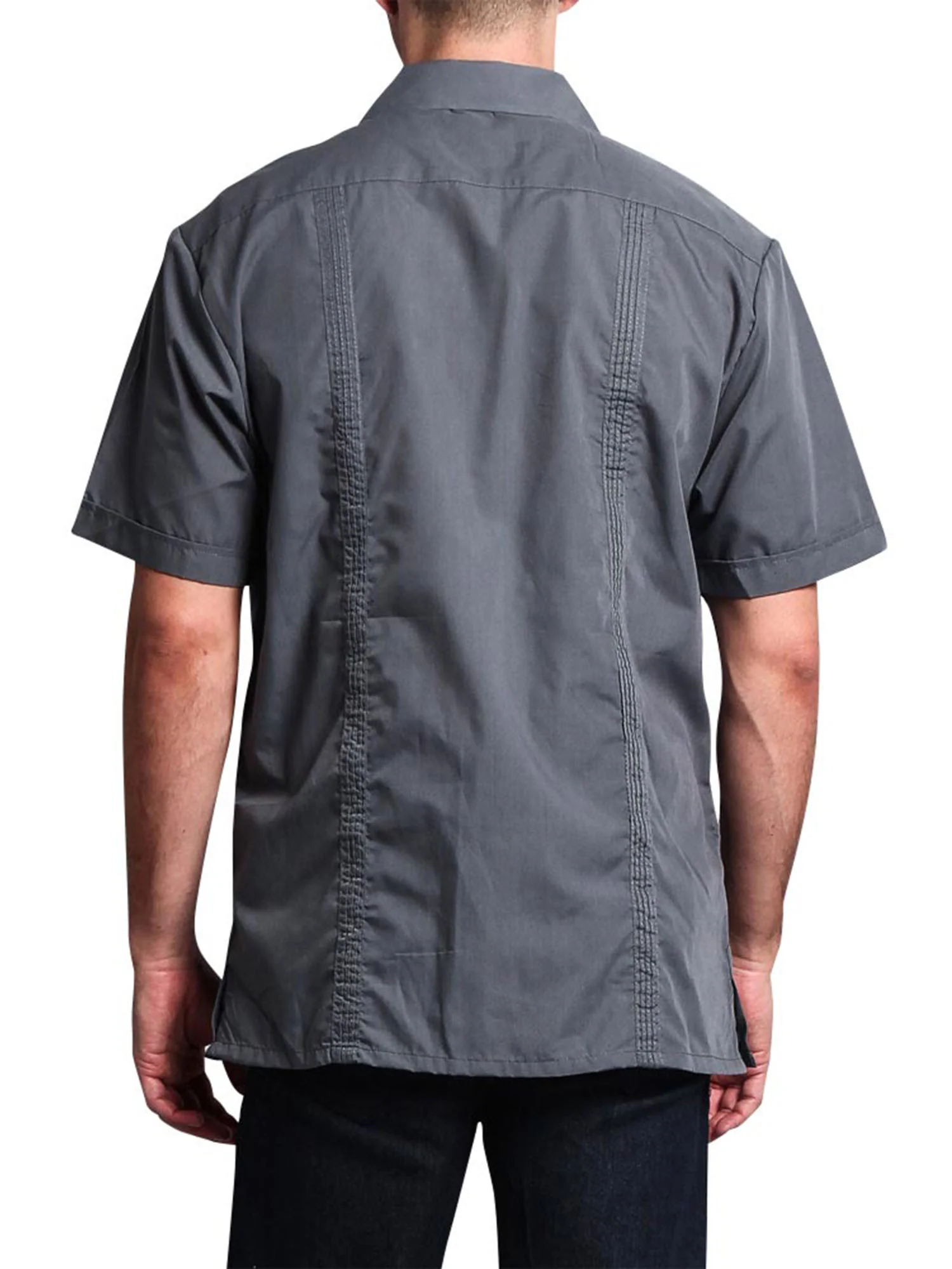 Guayabera Embroidered Pleated Cuban Shirt - Image 56