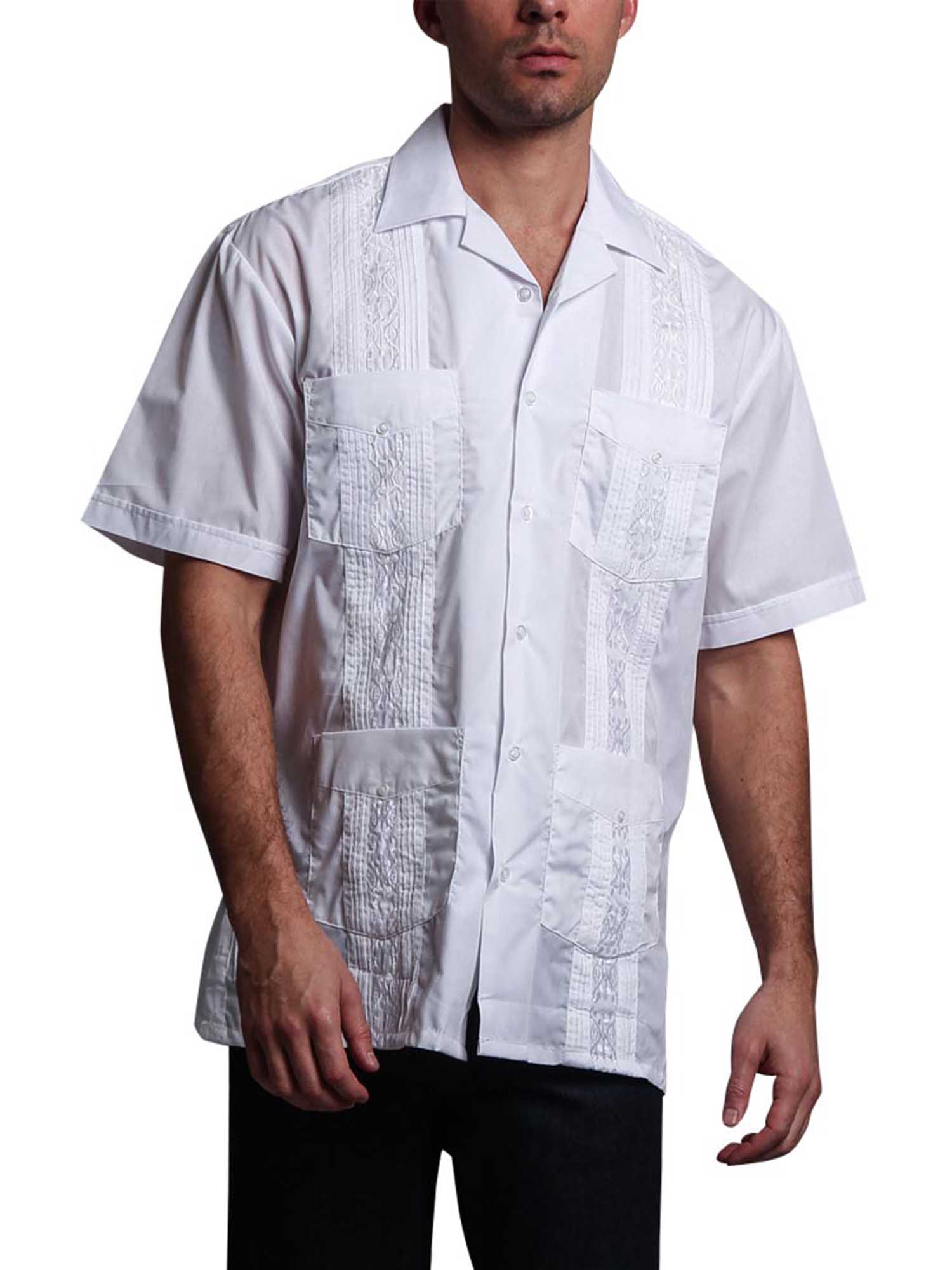 Guayabera Embroidered Pleated Cuban Shirt - Image 7