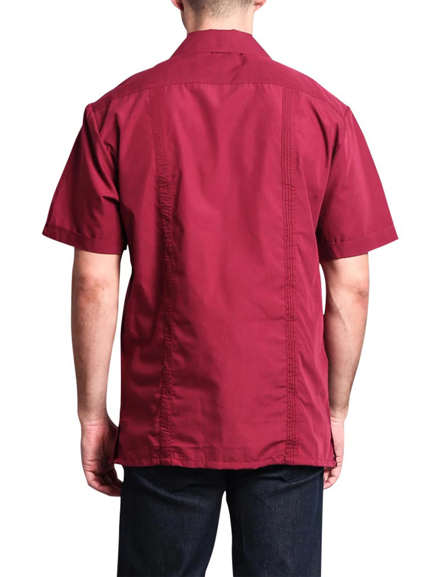 Guayabera Embroidered Pleated Cuban Shirt - Image 70