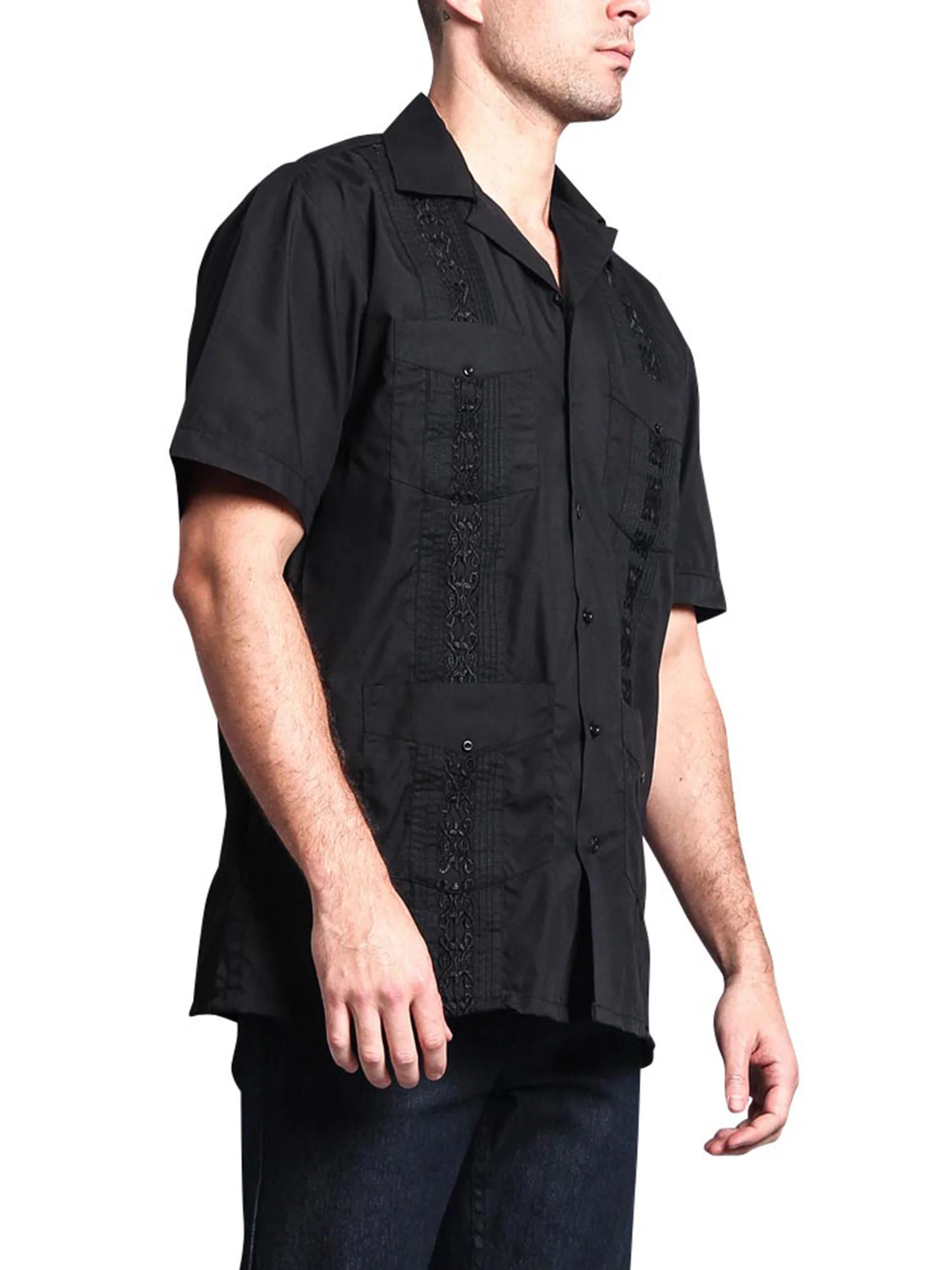 Guayabera Embroidered Pleated Cuban Shirt - Image 74