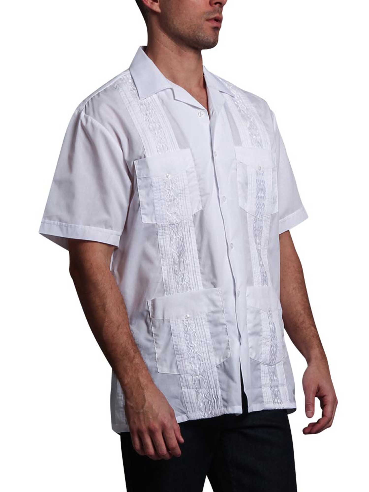 Guayabera Embroidered Pleated Cuban Shirt - Image 8