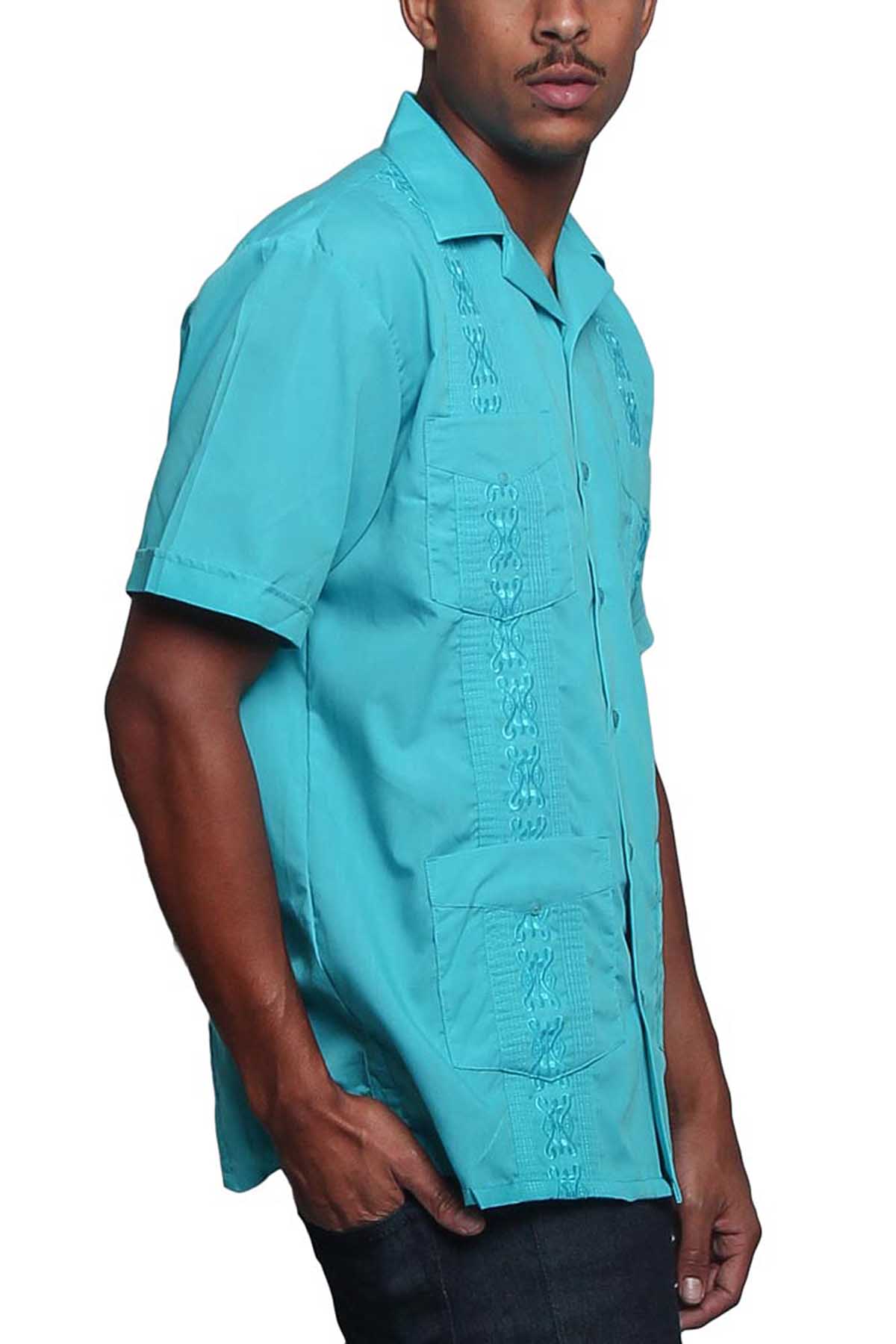 Guayabera Embroidered Pleated Cuban Shirt - Image 84