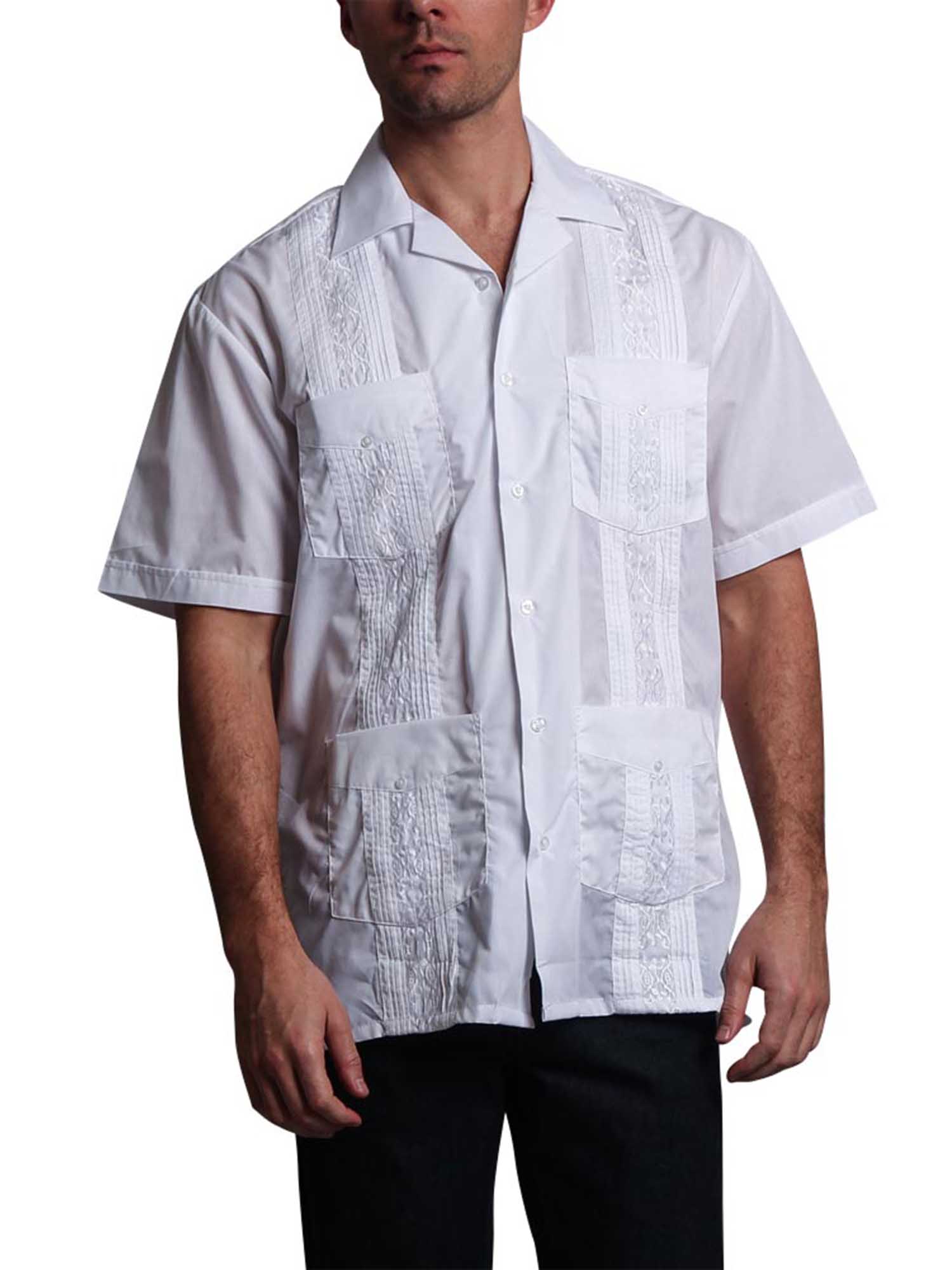 Guayabera Embroidered Pleated Cuban Shirt - Image 9