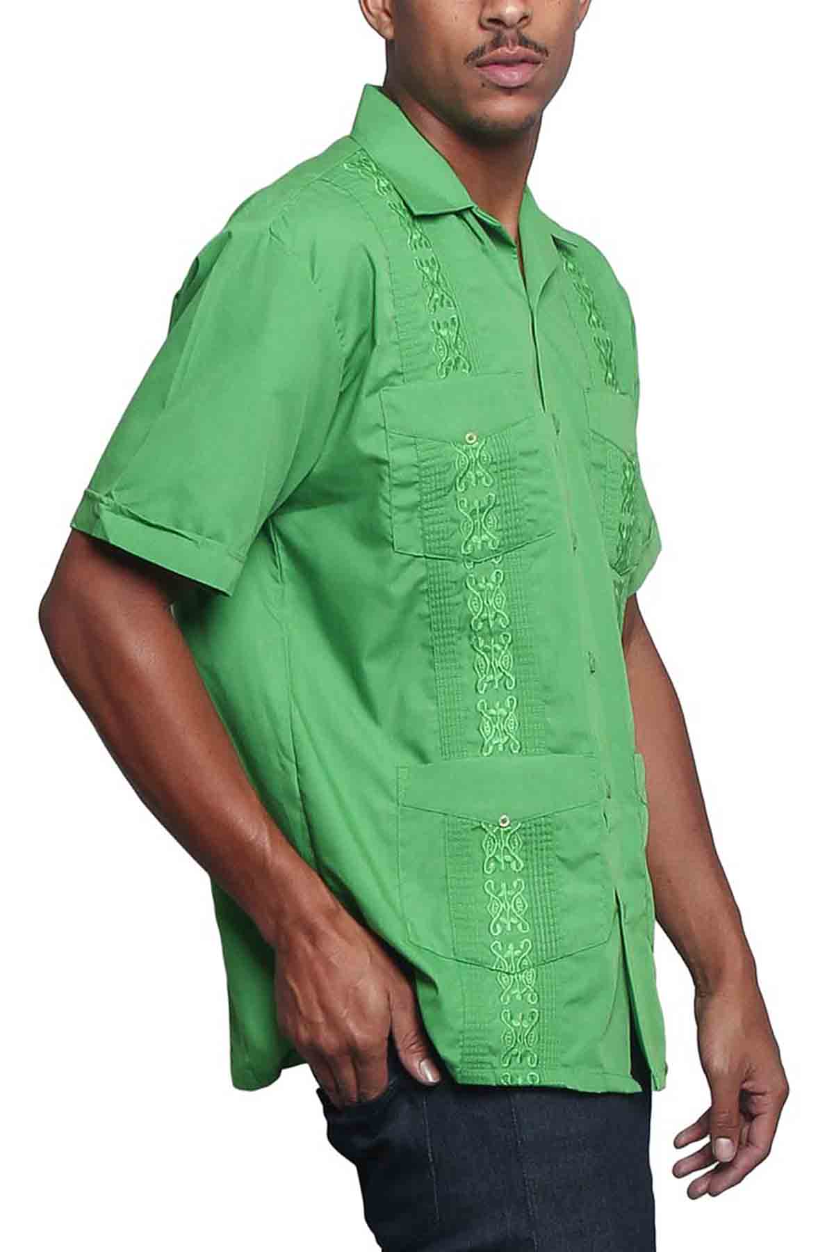 Guayabera Embroidered Pleated Cuban Shirt - Image 94